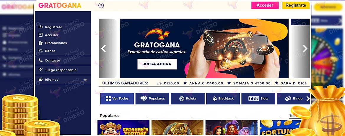 GratoGana casino interface