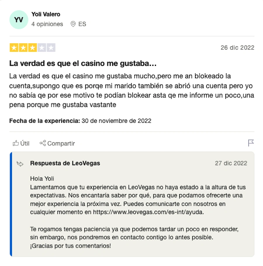 opinión sobre casino Leovegas