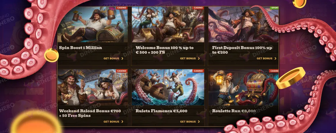 Bonos y promociones en FatPirate Casino