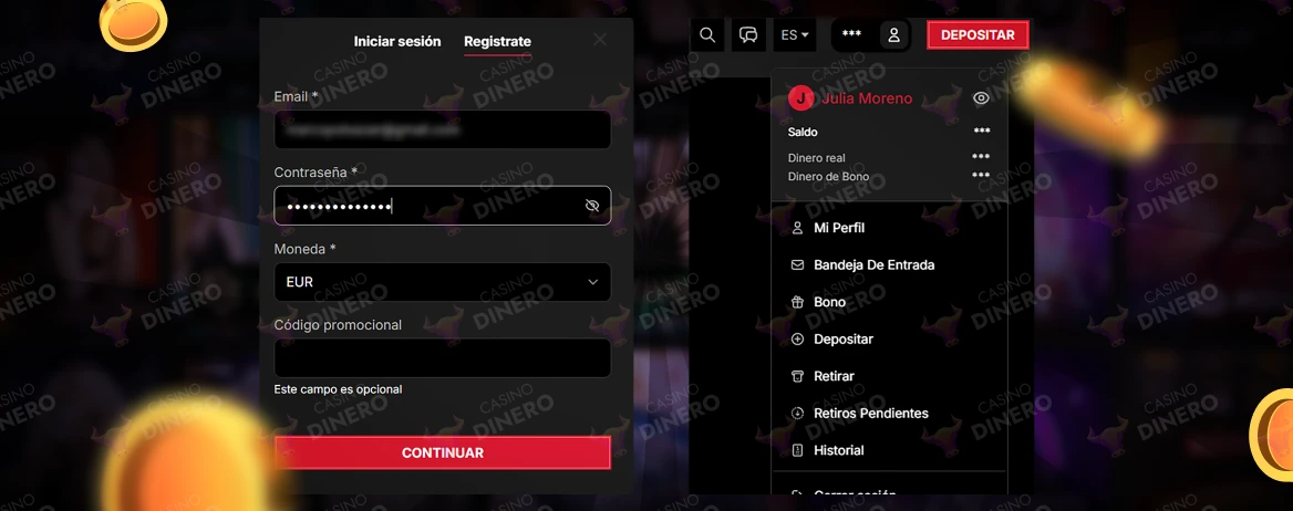 login, inicio de sesión en Red Lion y cuenta de usuario
