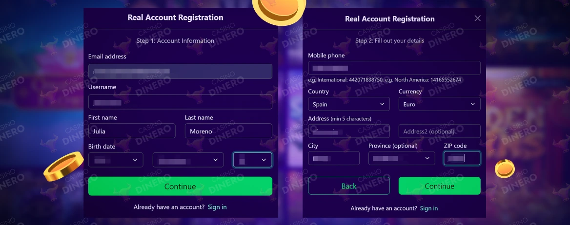 Registro en Paradise 8