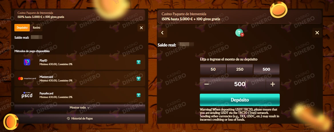 AmunRa Casino depositar y retirar