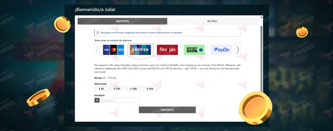 Métodos de pago en Play2Win