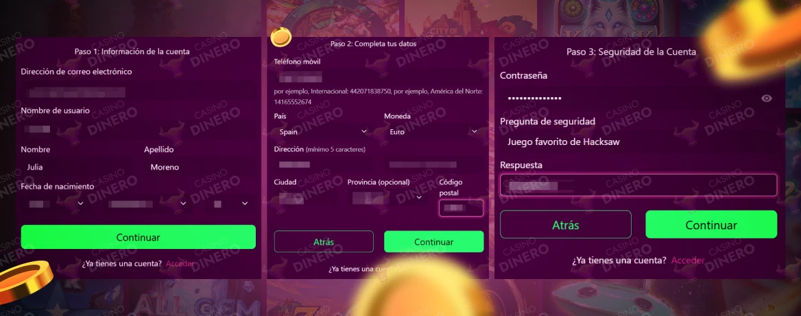 cuenta en Candyland, registro y login