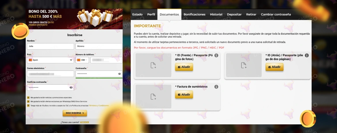 Unique Casino registro y verificación