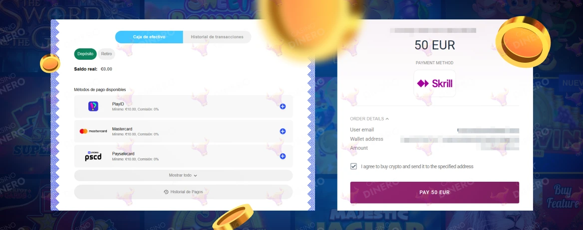 Recarga y retirada en Librabet