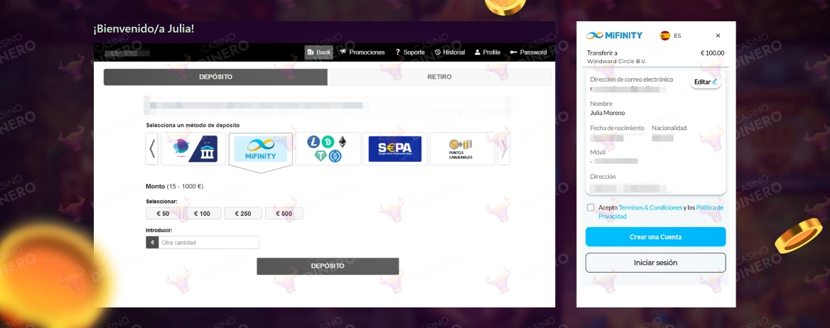 Avantgarde Casino depósito y retirada