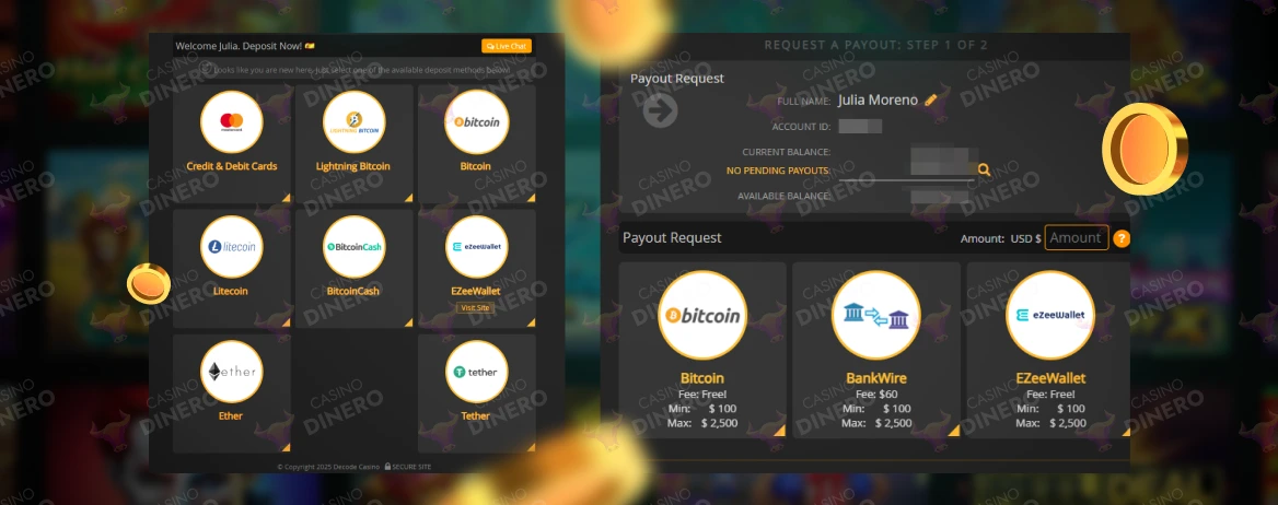 Decode Casino banking