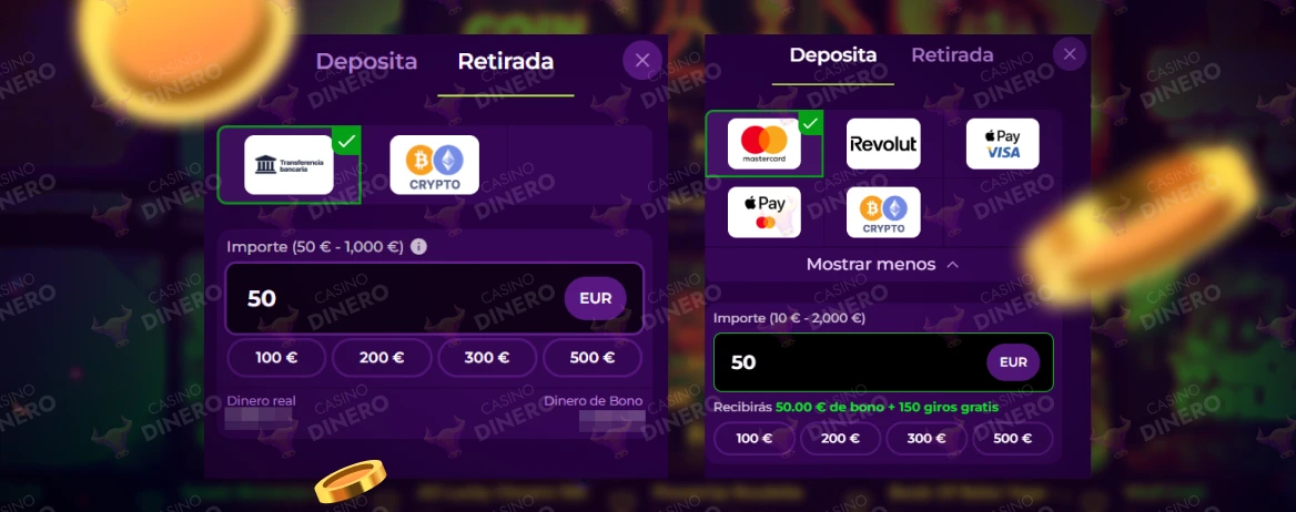 Métodos de pago en Spinmama