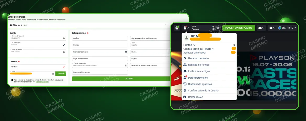 Cuenta personal en BetLabel y verificación
