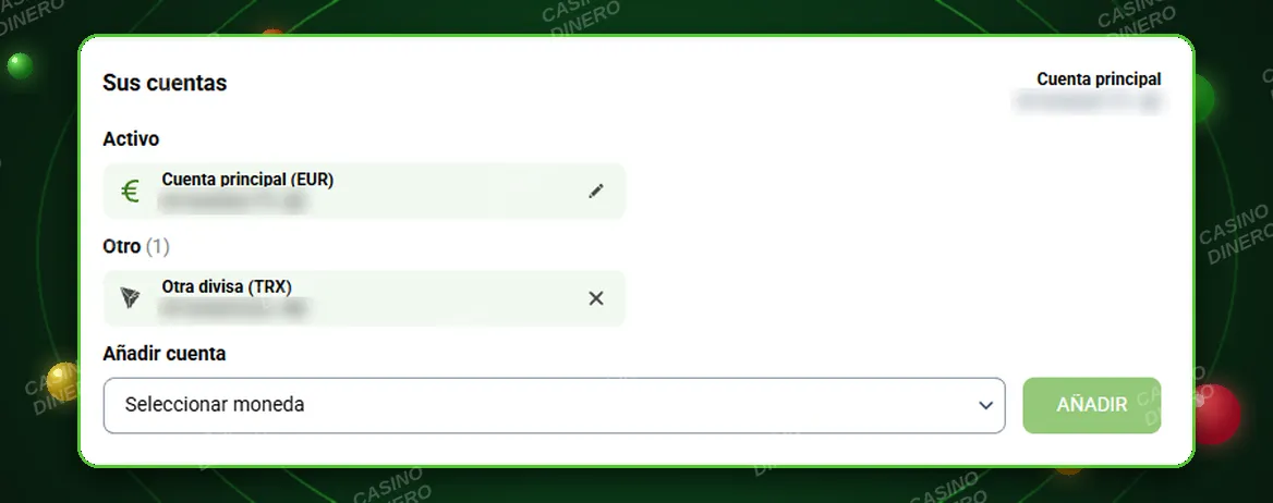 Dos cuentas en diferentes divisas en casino online BetLabel