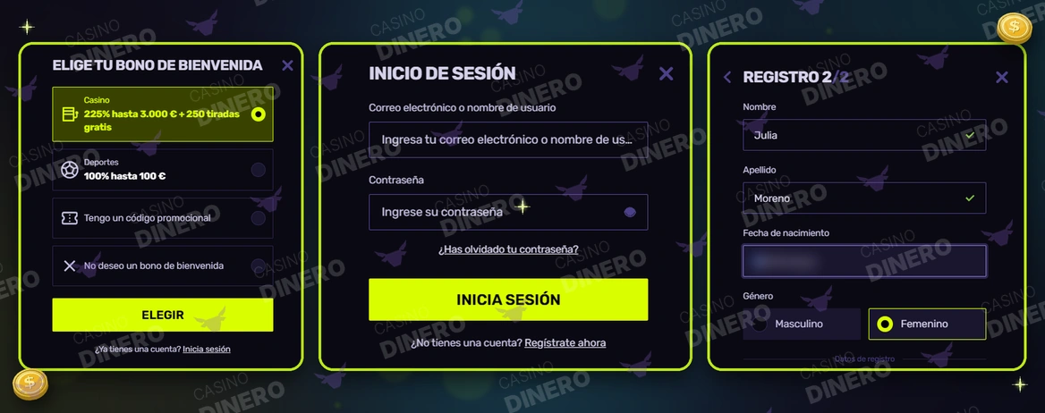 Registro, login en Sportuna
